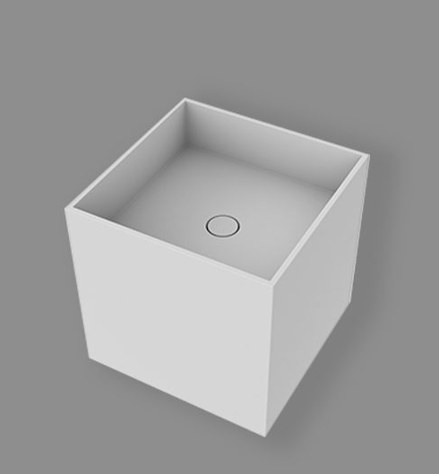 Раковина Moma Design Half Tower 2 400х400х450 мм без отверстия для смесителя белый матовый HT2002WFIX