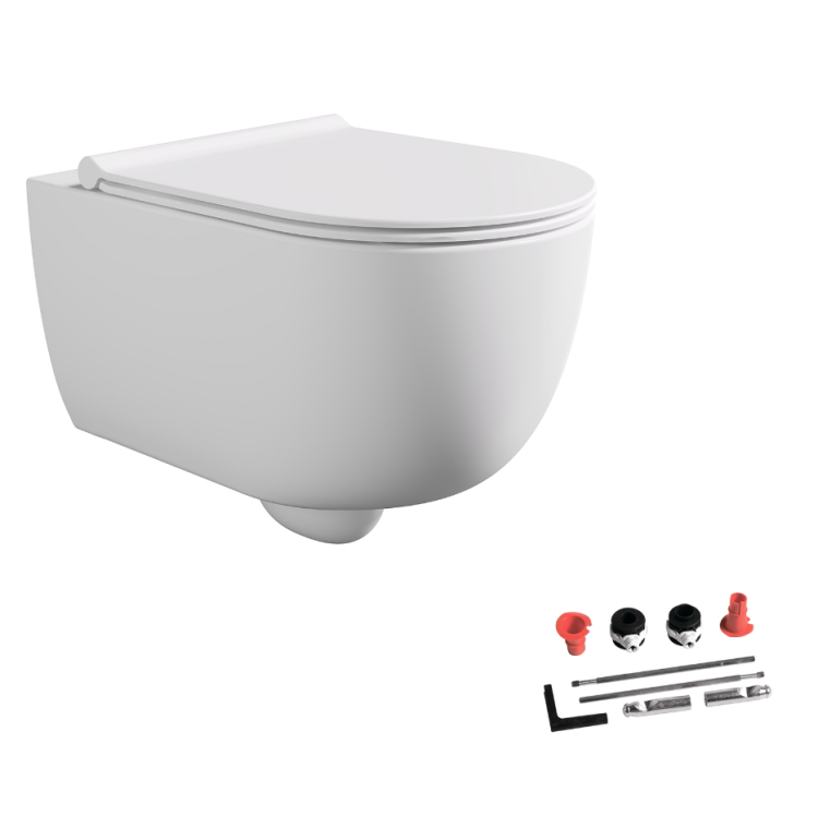 Унитаз подвесной безободковый Alice Ceramica Unica 350x520 мм белый матовый 32254109SET