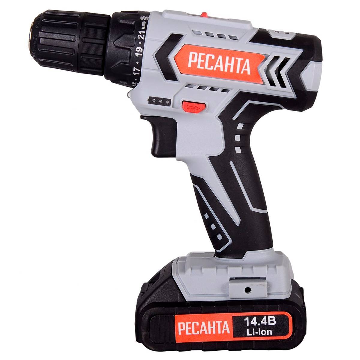 Аккумуляторная дрель-шуруповерт Ресанта ДА-14-2ЛК 14.4 В 2.0 Ач 72/14/24