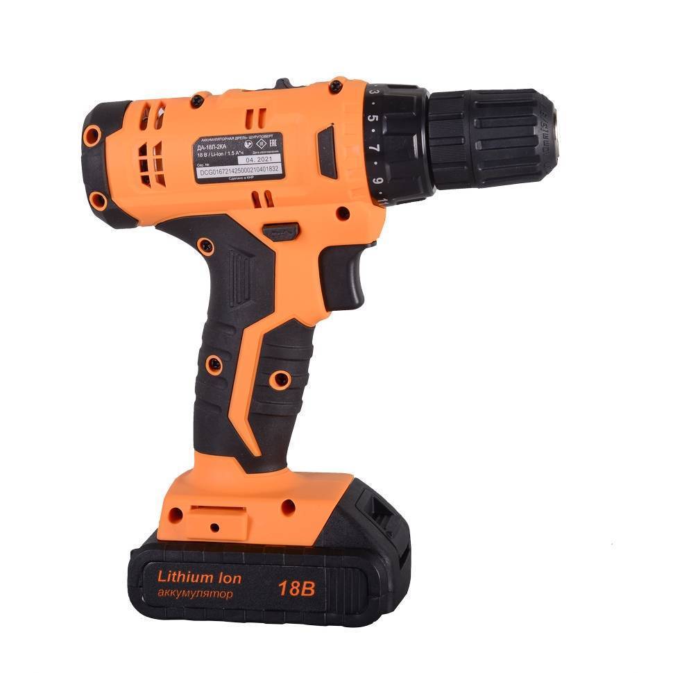 Аккумуляторная дрель-шуруповерт Вихрь ДА-18Л-2КА 18 В 1.5 Ач 72/14/11