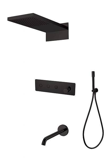 Душевая система встроенная Boheme Fusion 3-позиционная с изливом черный матовый 130-2-B
