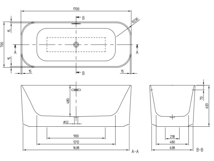 Ванна Villeroy & Boch Finion Duo 1700x700 мм отдельностоящая белая UBQ177FIN7A3BCV201