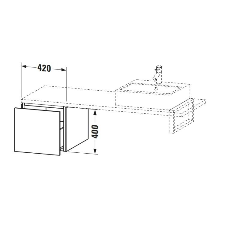 Тумба под раковину Duravit L-Cube 420x547x400 мм дуб средиземноморский LC583107171