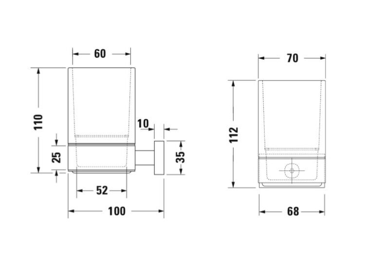 Держатель для стакана Duravit Karree настенный цвет хром 0099511000