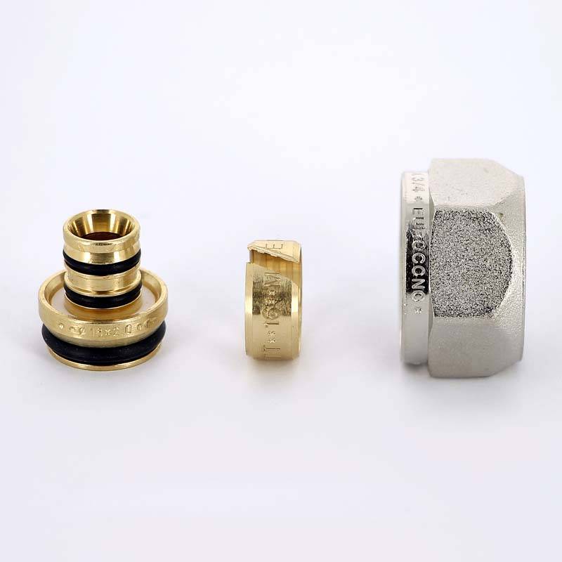 Соединитель обжимной Uni-Fitt 16x2.0 мм - 3/4 EK никелированный 680N1634