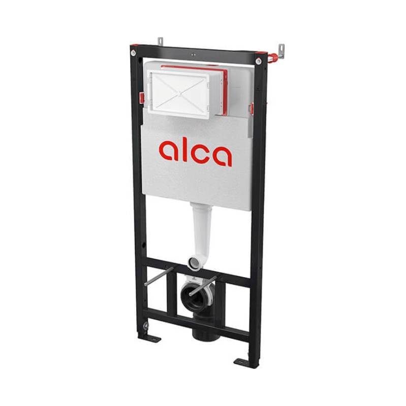 Инсталляция для унитаза Alcaplast AM101/1120 с кнопкой M570 белая и шумоизоляцией AM101/1120-4:1 RU M570-0001