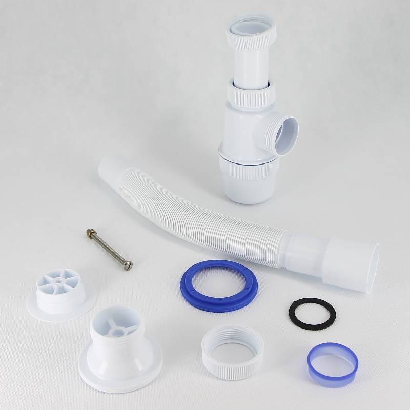 Сифон для мойки Wirquin Элит 1 1/2 х 40 мм с пластиковой решеткой и гофрой 40/50 мм 30987060