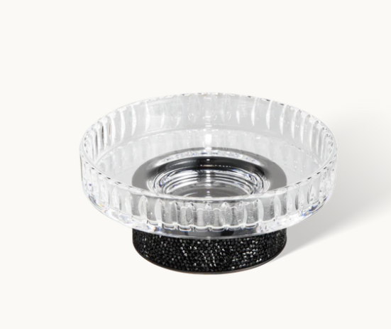 Мыльница Decor Walther Rocks 110х110х40 мм черный матовый/Swarovski 0934360