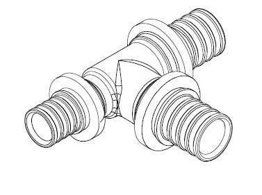 Тройник редукционный REHAU RAUTITAN MX 25-25-20 мм латунь 11080731001