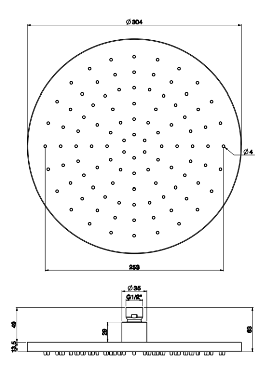 Верхний душ Fima Carlo Frattini Spillo Steel Ø 300 мм круглый нержавеющая сталь F2948/2INOX