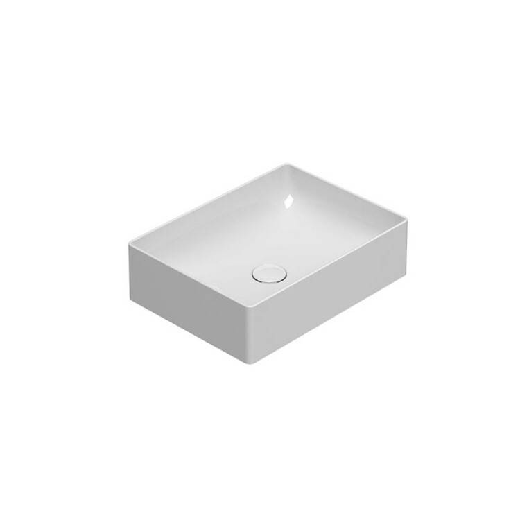 Раковина накладная Globo T-EDGE 500x370x140 мм цвет белый B6R54BI