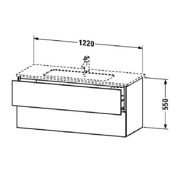 Тумба под раковину Duravit L-Cube 1220x481x550 мм подвесная дуб средиземноморский LC624307171