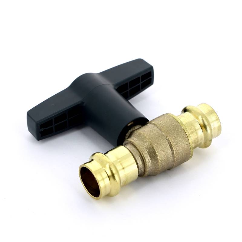 Кран шаровой Viega Easytop 18 пресс бронза SC-Contur высокая Т-образная ручка 746384