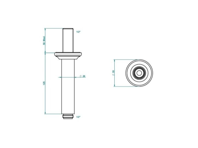 Держатель верхнего душа THG Charleston Lever потолочный 125 мм цвет никель G75B0182V