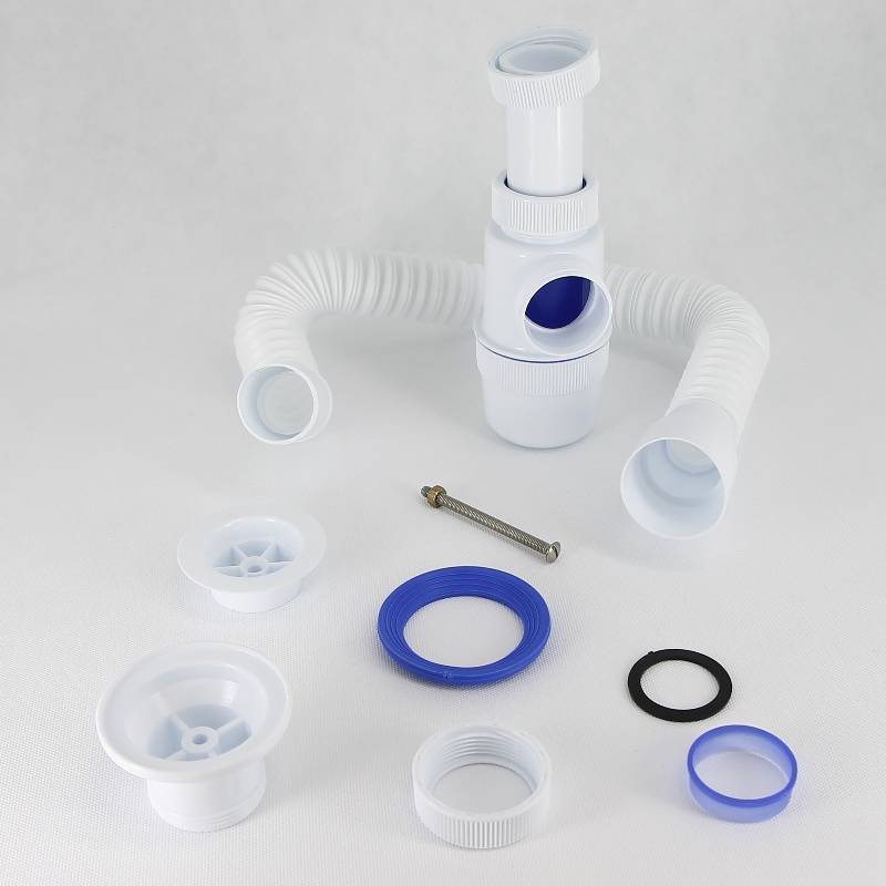 Сифон для мойки Wirquin Элит 1 1/2 х 40 мм с пластиковой решеткой и гофрой 40/50 мм 30987060