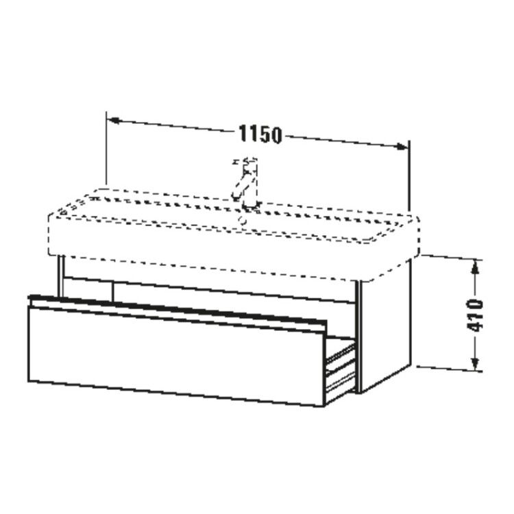 Тумба под раковину Duravit Ketho 950x440x410 мм подвесная базальт матовый KT668904343