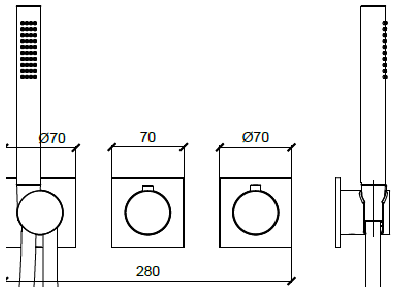 Смеситель для душа Almar Water Control Modular на 2/3 потребителя Brushed PVD High Brass E180183HB