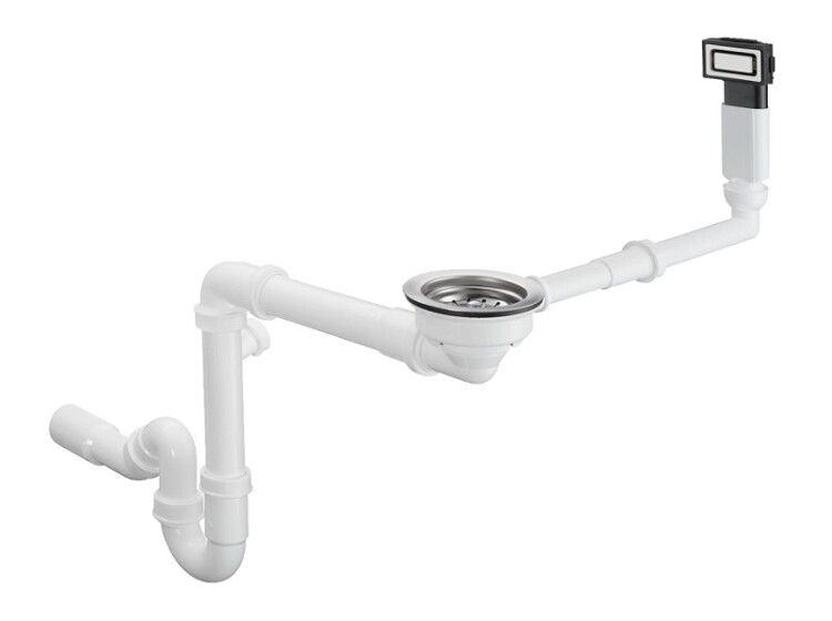 Слив-перелив для мойки Hansgrohe D14-10 ручное управление, нержавеющая сталь 43921800