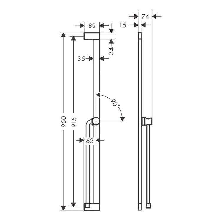Штанга для душа Hansgrohe Unica S Puro 950 мм цвет белый матовый 24405700