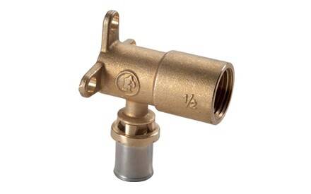 Угольник 90° Giacomini 26x3 мм - 3/4 ВР пресс латунный с кронштейном RM139Y049