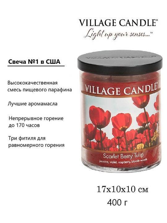 Ароматическая свеча Village Candle Тюльпан и красные ягоды 396 г 10133