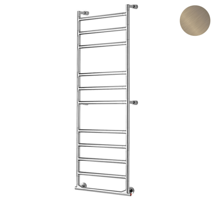 Полотенцесушитель электрический Margaroli Sereno 380x1305x105 мм скрытое подключение Brushed Nickel 57432511BNB