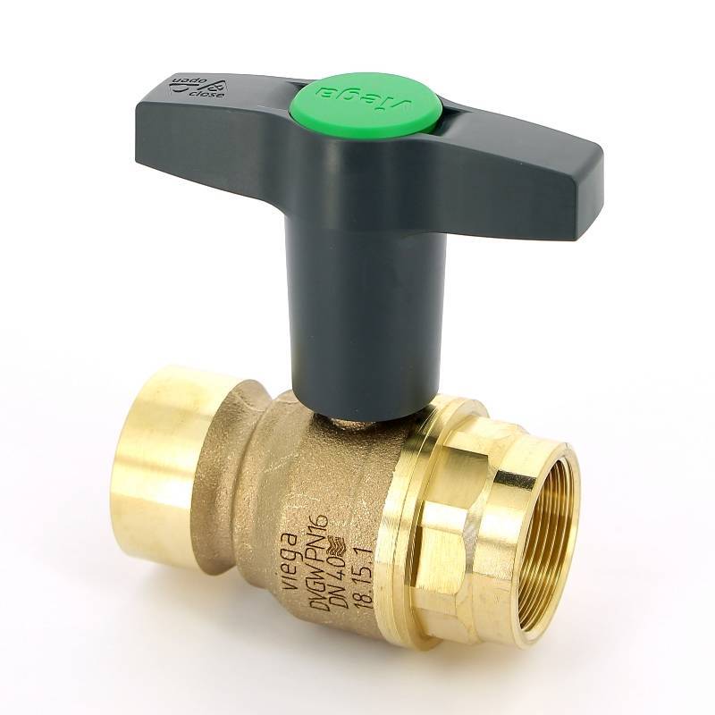 Кран шаровой Viega Easytop ВВ 1 1/2 бронза SC-Contur Т-ручка 746865