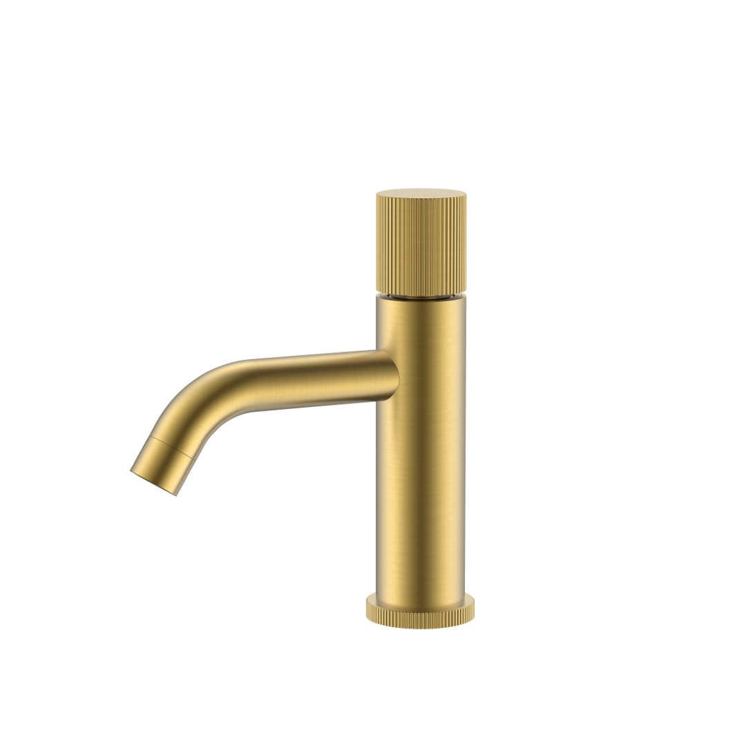 Смеситель для раковины Boheme Stick Linea на 1 отверстие длина излива 13.5 см матовое золото 121-MG.3