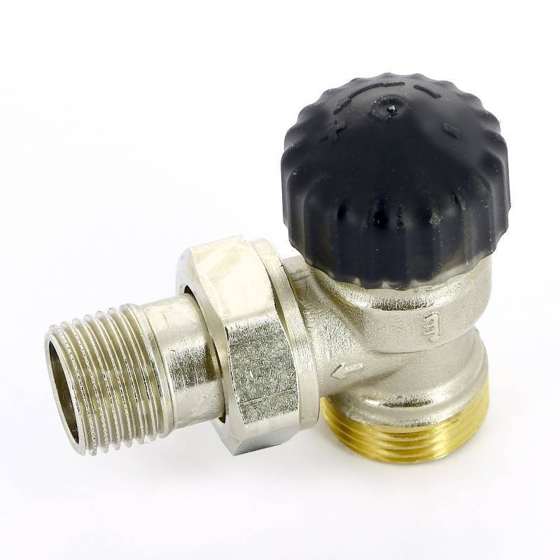 Вентиль термостатический Uni-Fitt угловой HH 1/2 x 3/4 EK никелированный 167N2300