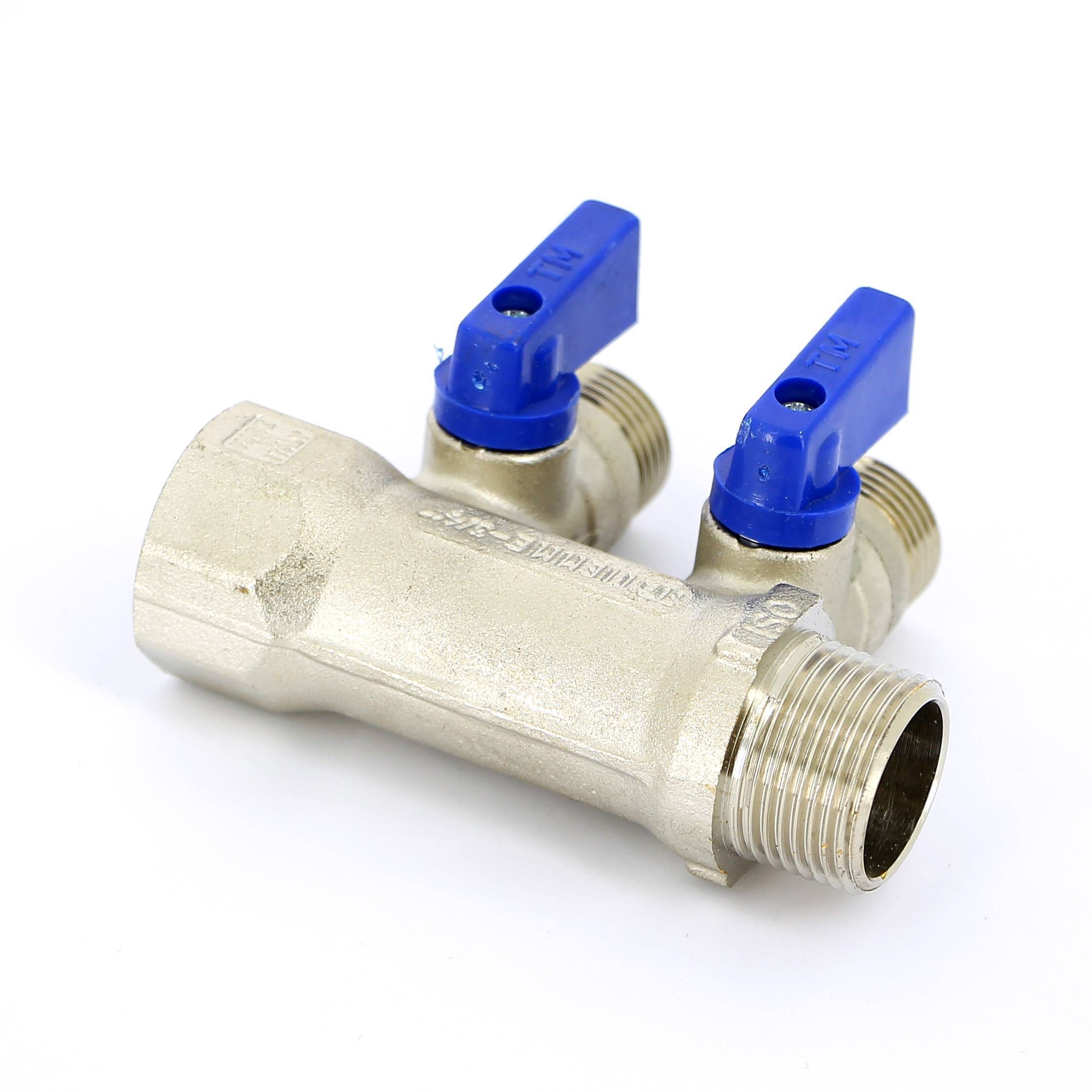 Коллектор с шаровыми кранами Tiemme 3/4х1/2 2 выхода 36 мм 1820004