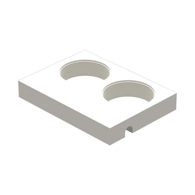 Полочка для стакана или диспенсера Ritmonio Brass на рейлинг с двумя отверстиями белая 7N0003F38