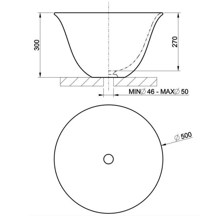 Раковина накладная Gessi 500x500x300 мм цвет черный матовый 39102532