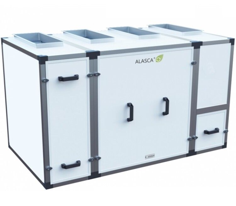 R3000V AC W Pro, Вентиляционная установка Alasca R приточно-вытяжная с энтальпийным пластинчатым рекуператором   смес. узел, заслонки, датчики