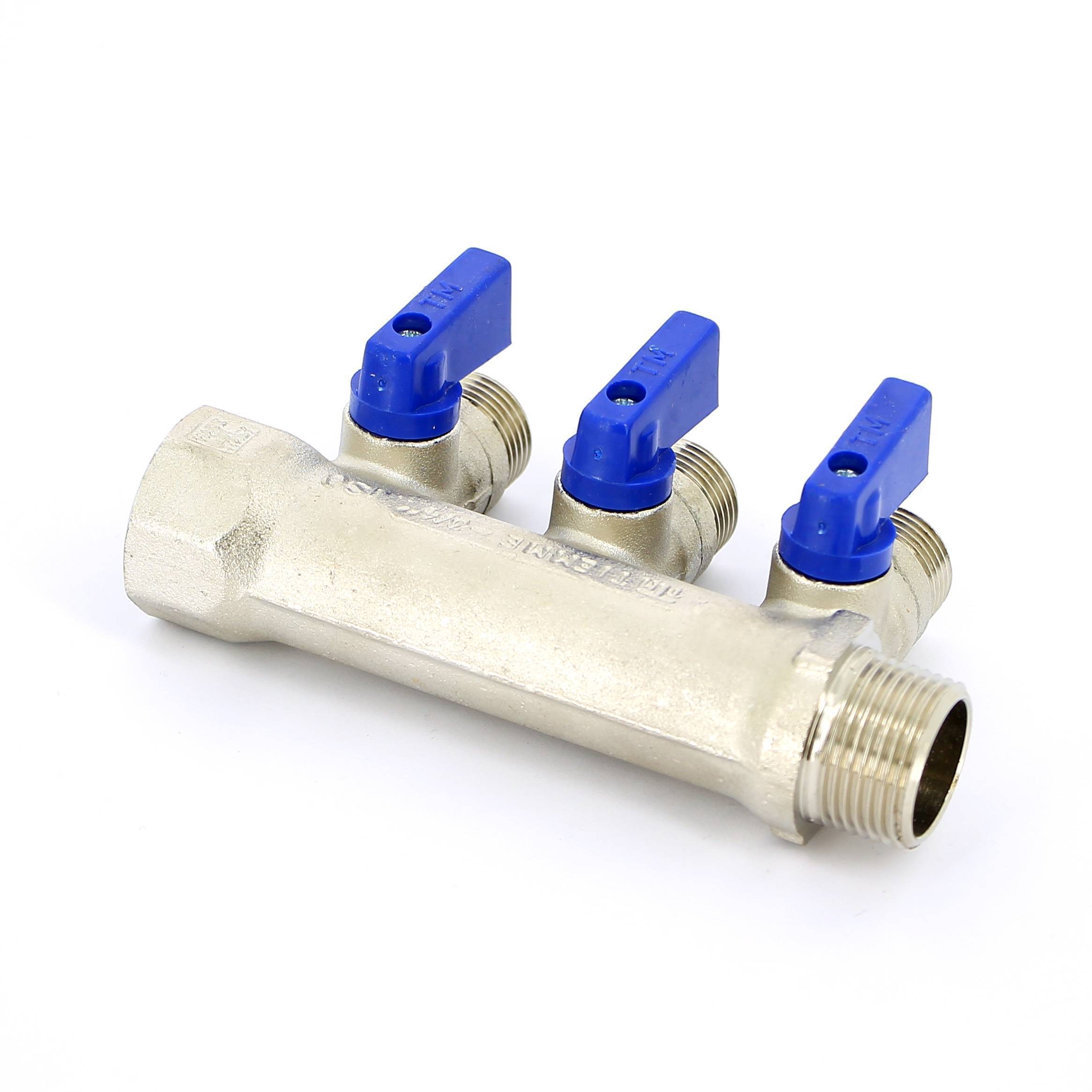 Коллектор с шаровыми кранами Tiemme 3/4х1/2 3 выхода 36 мм 1820003