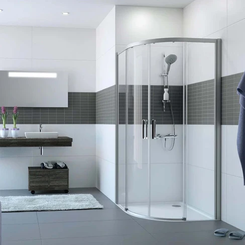 Душевое ограждение Huppe Design Pure четверть круга 900x900x2000 мм, блестящее серебро 21HLJ110009270009009002000