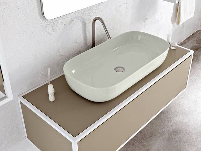 Раковина накладная Scarabeo Glam 76x39 см без отверстия для смесителя Pearl 1803/41