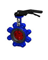 Затвор дисковый поворотный Tecofi Tecfly LUG межфланцевый PN16 DN50 с ручкой диск ковкий чугун VPI464802EP0050