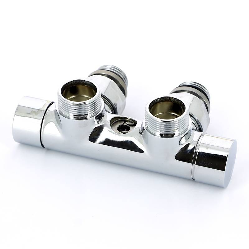 Узел ручной угловой Carlo Poletti с запорным клапаном хром V48100B