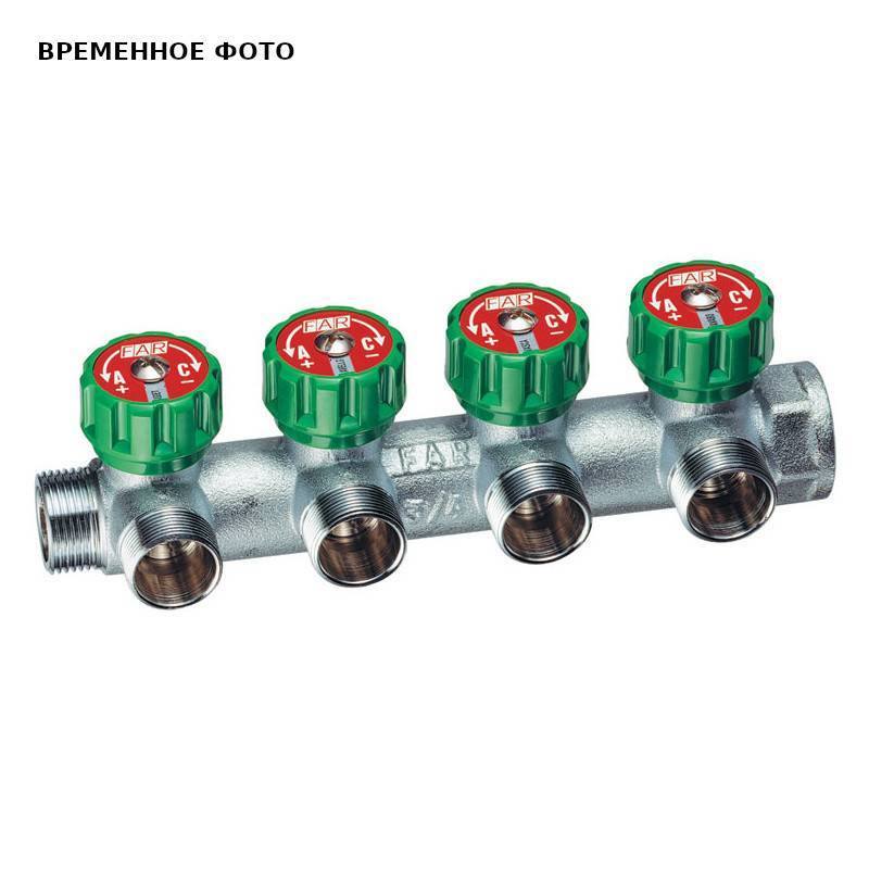 Коллектор регулирующий FAR 4 выхода 1 x M24x19 HP-BP 45 мм FK 3856 C1