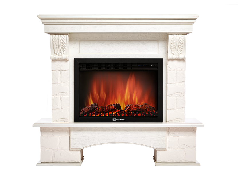 Портал для электрокамина Firelight Forte 25S белый камень, шпон беленый дуб 1131767