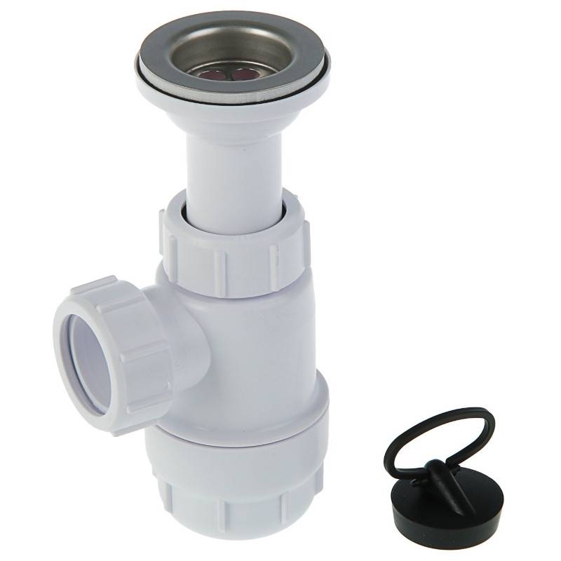 Сифон McAlpine бутылочный 1 1/4 x 32 мм с выпуском 60 мм выход 32 мм MRW2