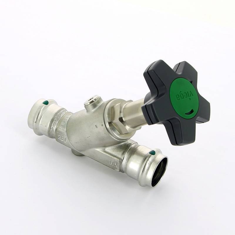 Вентиль наклонный пресс Viega Easytop Inox 28 мм нержавеющая сталь 757885