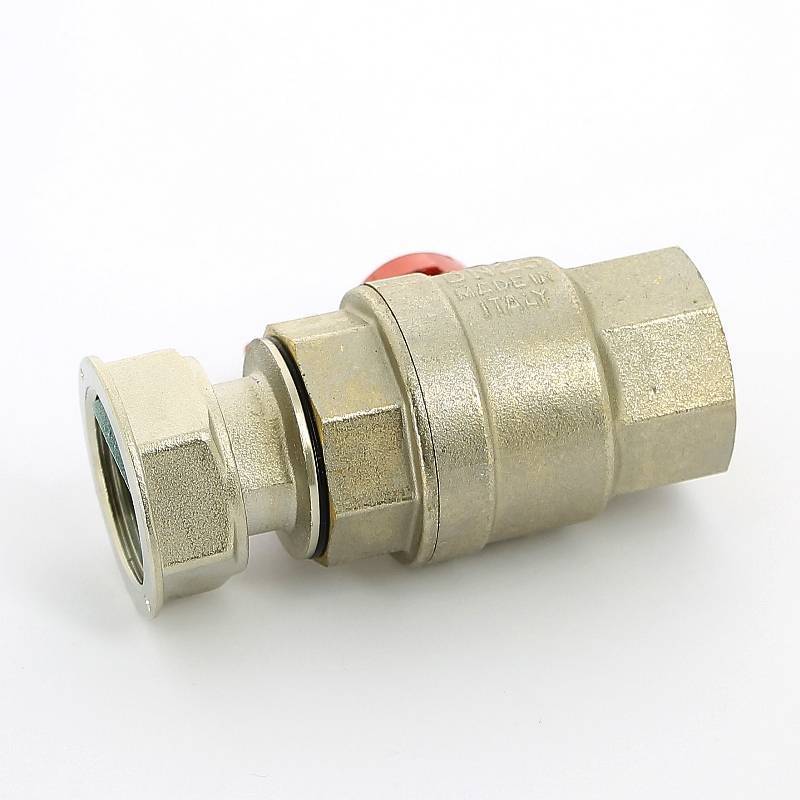 Кран шаровой Uni-Fitt 1 ВВ с накидной гайкой и уплотнением никелированный 117N4400