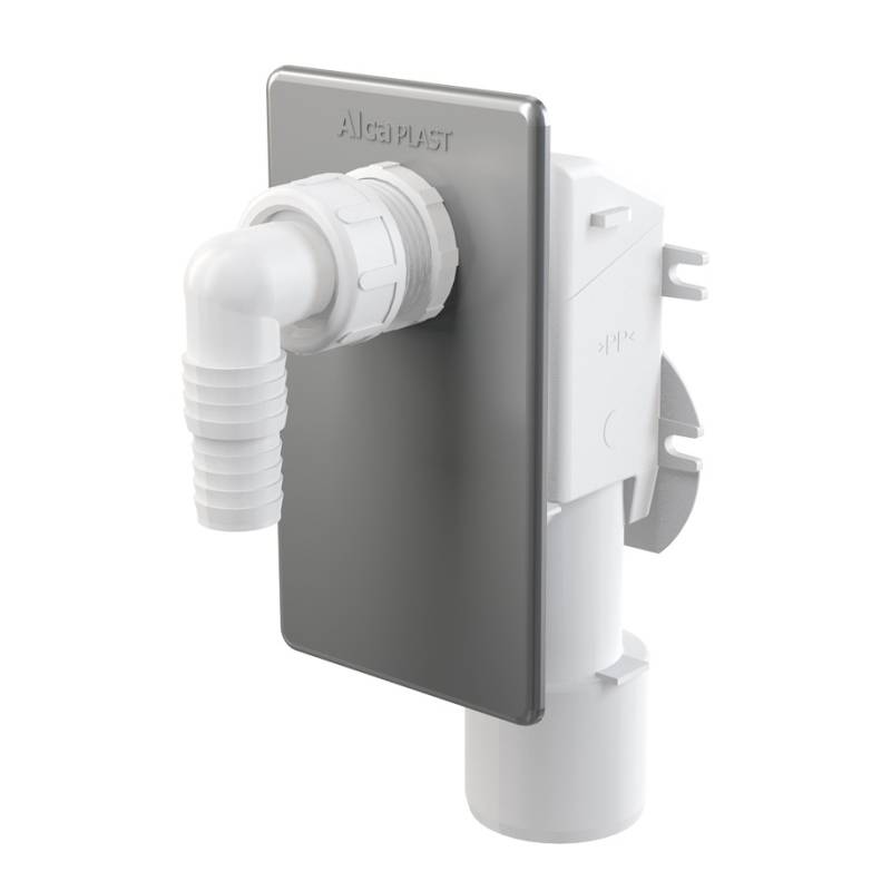 Сифон для стиральной машины Alcaplast скрытого монтажа пластиковый белый APS4