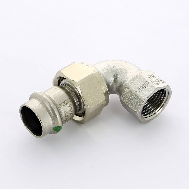 Угол разъемный пресс-В Viega Sanpress Inox 18х1/2 нержавеющая сталь 437305