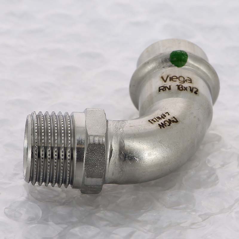 Угол пресс-Н нержавеющая сталь Viega Sanpress Inox 18x1/2 436902