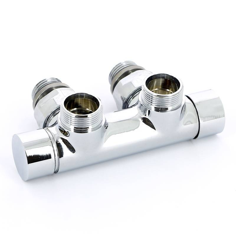 Узел ручной угловой Carlo Poletti с запорным клапаном без байпаса хром V48100BSB