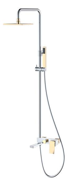 Душевая стойка Boheme Q с верхним душем 15х36х92 см хром/золото 148-CRG.2