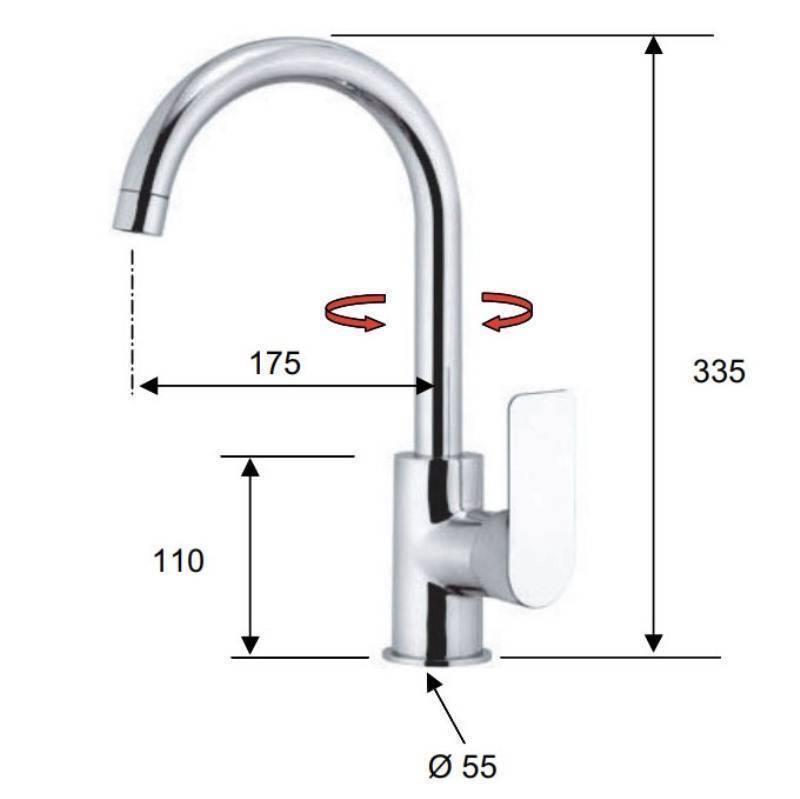 Смеситель для кухни Remer Infinity хром I72