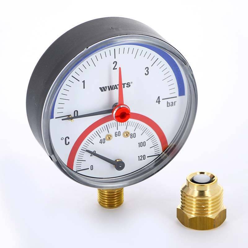 Термоманометр радиальный Watts F+R 828 4 бар 120 °C 1/2 10025526